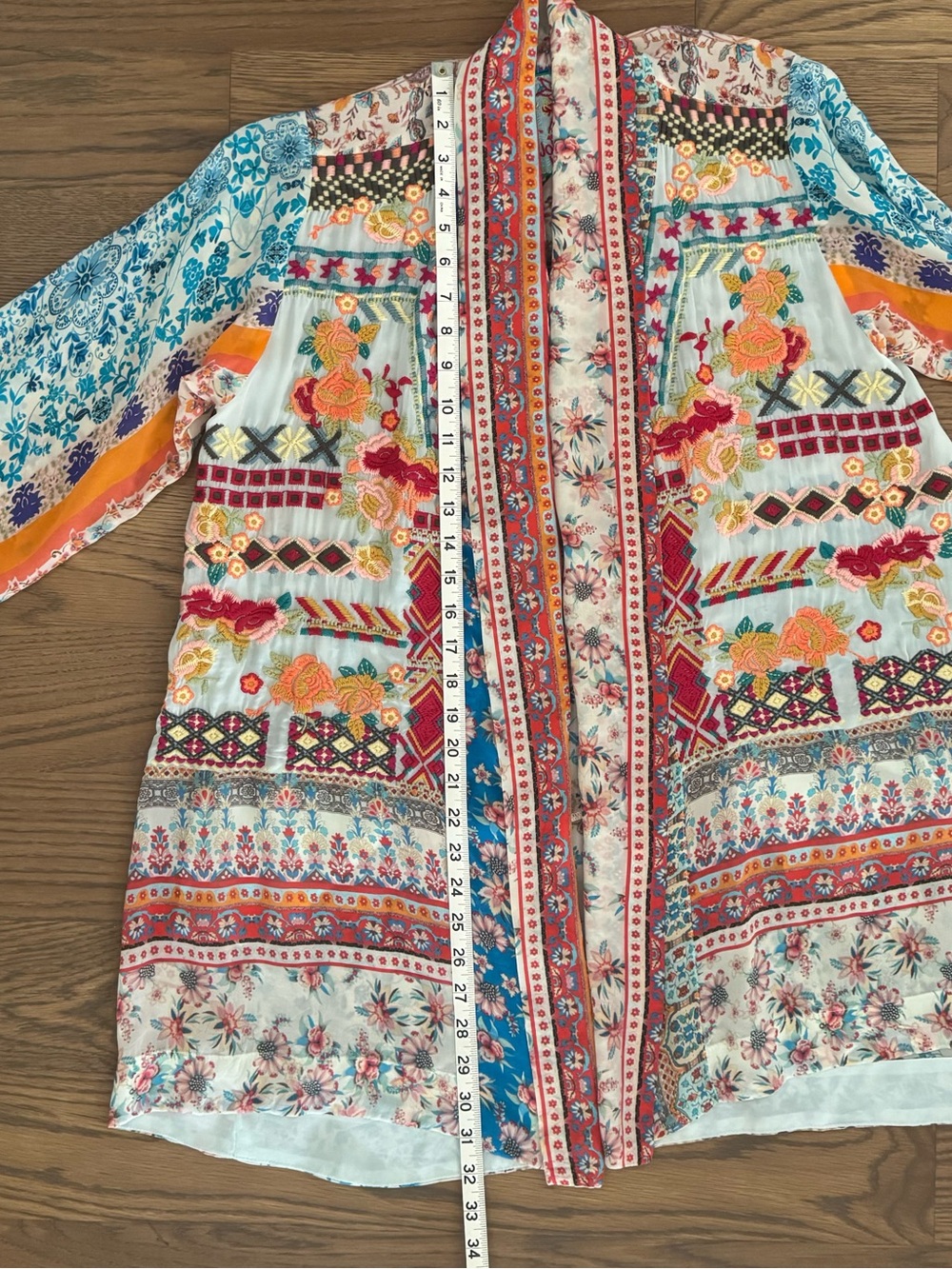 Johnny Was Silk Embroidered Kimono - Picture 11 of 14